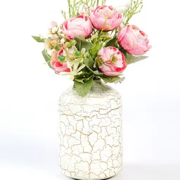 behoma Crackled off White Metal Vase image 3