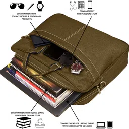 hvh world Men & Women Khaki Messenger Bag image 4