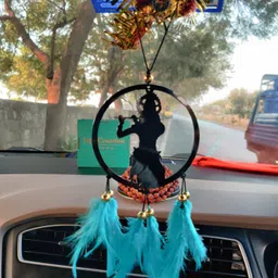 mac enteprise Shree Krishna Car Dream Catcher Car Hanging Ornament image 2