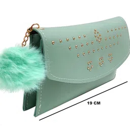 mahabal Casual Brown, Green Clutch - Regular Size image 3