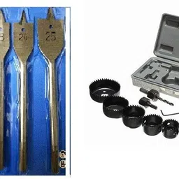 inditrust 11 Pcs wood Cutting Rotary Bit Set for Cutting Smooth Clean accurate holes Hole Saw Cutter for Cutting Round Wood, Plastic Working Hand Tool Kit and 6 pc Power bit set combo set Rotary Bit Set-picture-11