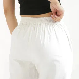 houseofcommon Pack of 2 Women Regular Fit White, Black Pure Cotton Trousers image 2