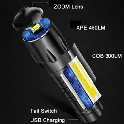 regals choice USB Travel Torch | Compact Rechargeable Flashlight Torch image 3
