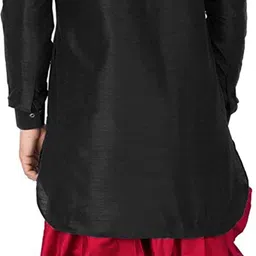 over crowd Men Art Silk Kurta Dhoti Set image 2