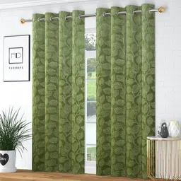stackers 213 cm (7 ft) Velvet Room Darkening Door Curtain (Pack Of 2)-picture-10