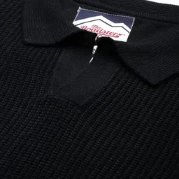 roadster Men Solid V Neck Black Sweater image 2