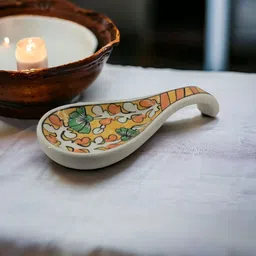 rafoleen Ceramic Spoon Rest Large Orange Pack of 1 Disposable Ceramic Serving Spoon image 4