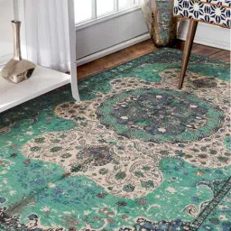 art india Green Jute & Cotton Vintage 5 x 8 Feet Hand Woven Carpet-picture-40