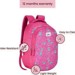 genie Medium 27 L Backpack Rivo School Bag for Girls, 17 inch. Pink colour Backpack for Women, image 5