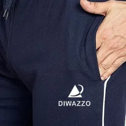 diwazzo Pack of 2 Men Striped Blue, Grey Track Pants image 5