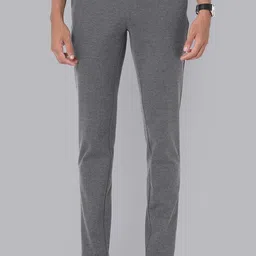 van heusen Men Slim Fit Grey Polycotton Trousers-picture-22