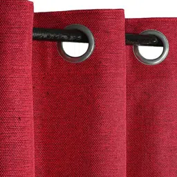the conversion Maroon Premium Jute Solid 7ft Light Filtering Eyelet Longdoor Curtain (1 Pc) image 2