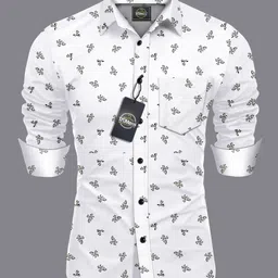 skymoon Men Regular Fit Printed Cut Away Collar Festive Shirt-picture-25