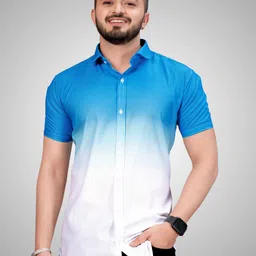 torsenjro Men Regular, Slim Fit Printed Ribbed Collar Casual Shirt image 5