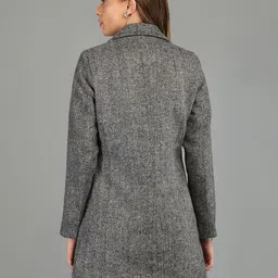 honnete 100 % Polyester Solid Coat For Women image 2