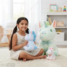 kids mandi Unicorn Pony Kawai Fur 3 Plush Toy | Soft & Fluffy Kawaii Stuffed Animal - 35 cm image 5