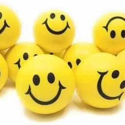 gs ent Smiley yellow foam ball 21-cm for hand forearm exercise, blood pressure control and stress relief ball smiley ball- 10 mm image 4