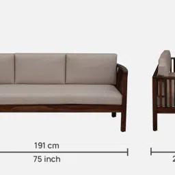 woodsworth from pepperfry Gistrup Sheesham Wood 3 Seater Sofa In Honey Oak Finish image 3