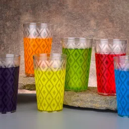 bellerbird (Pack of 12) Premium Quality Unbreakable Wave Designee Plastic Glass Set Water/Juice Glass image 5