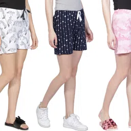 club a9 Pack of 3 Printed Women Multicolor Beach Shorts, Night Shorts, Regular Shorts, Running Shorts, Cycling Shorts image 5