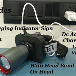 mitsales 200 W Metal Zooming Head Light With 2 Km Long Range,Camera Type Switch 3 modes 8 hrs Torch Emergency Light image 5