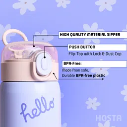 hosta Stainless Steel Vacuum Insulated Leak-Proof Hot & Cold Sipper Kids Water Bottle 350 ml Water Bottle image 2