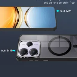 Karwan Unisex Redmi Note 14 5G Solid Superior Drop Protection Mag-Safe Back Case image 3