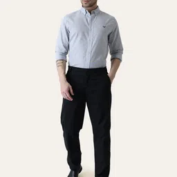 PERCH Men Slim Fit Opaque Striped Casual Shirt image 4