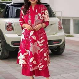 DIVASTRI Women Floral Printed Kurta with Palazzos-image-88