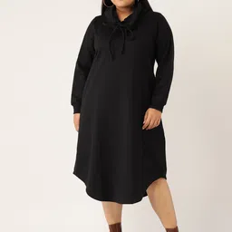 theRebelinme Women Plus Size Cowl Neck Cotton A-Line Midi Dress-picture-29