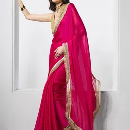 Mitera Embellished Gotta Patti Pure Chiffon Ready to Wear Saree image 5