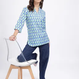 Anouk Rustic Conversational Printed Mandarin Collar Straight Kurti image 2