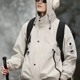 StyleCast x Revolte Men Hooded Solid Windcheater Tailored Jacket image 2