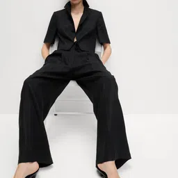 Marks & Spencer Women High-Rise Twill Wide Trousers-picture-40