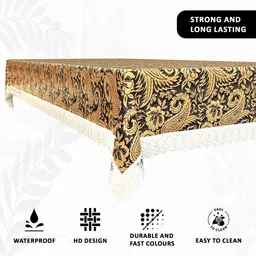 Aura Black Set of 2 Floral Plastic 6-Seater Table Cover image 3