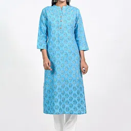 KAMODIAZ Women Floral Printed Regular Kurta with Trousers-picture-15