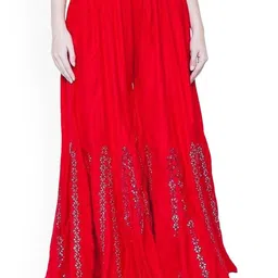 MIXFIT Women Embroidered High-Rise Relaxed Fit Trousers-image-47