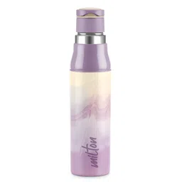 Milton Lavender & Cream-Coloured Printed Hot and Cold PU Insulated Water Bottle 660 ml-picture-10