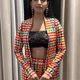 BAESD Women Checked T-shirt with Shorts image 3