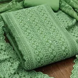 BlissFlair Floral Embroidered Sequinned Geogrette Unstitched Dress Material-picture-35