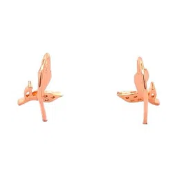 EZURR Rose Gold-Plated Sterling Silver Cubic Zirconia Studs image 1