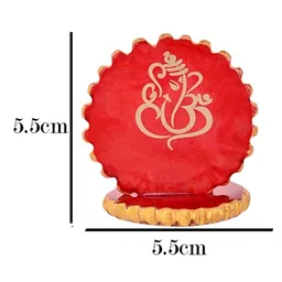 Aapno Rajasthan Gold Toned And Red 2Pieces Ganesha Design Marble Religious Showpieces image 4