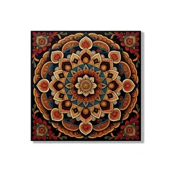 nestroots Vibrant Ornate Canvas 4 Pcs Wall Square Paintings Wall Art - 24x24In image 2