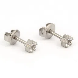 STUDEX Stainless Steel Silver-Plated Crystals Studded Circular Shaped Studs image 2