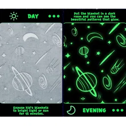 Reexplore Grey Microfiber 300 GSM Single Bed Glow in The Dark Blanket image 2