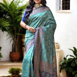 Anouk Rustic Woven Design Zari Silk Kanjeevaram Saree With Unstitched Blouse Piece-picture-28