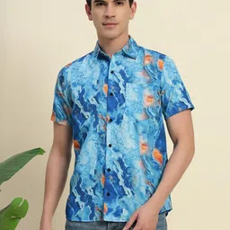 TANDUL Smart Fit Abstract Printed Short Sleeves Shirt image 4