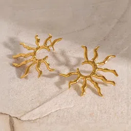 DressBerry 18kt Gold Anti Tarnish Quirky Studs Earrings-picture-19