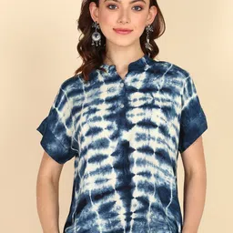 CORSICA Women Tie and Dye Mandarin Collar Top-picture-35