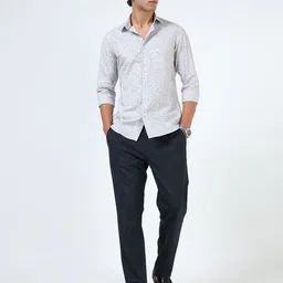 MARTIN SMITH Men Comfort Fit Geometric Printed Spread Collar Cotton Casual Shirt image 5